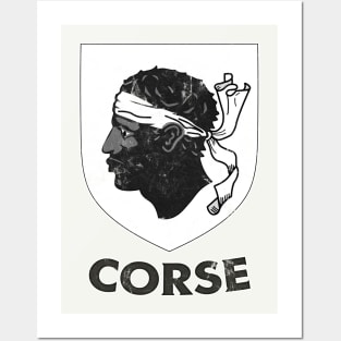 Corsica -- Vintage Style Crest Design Posters and Art